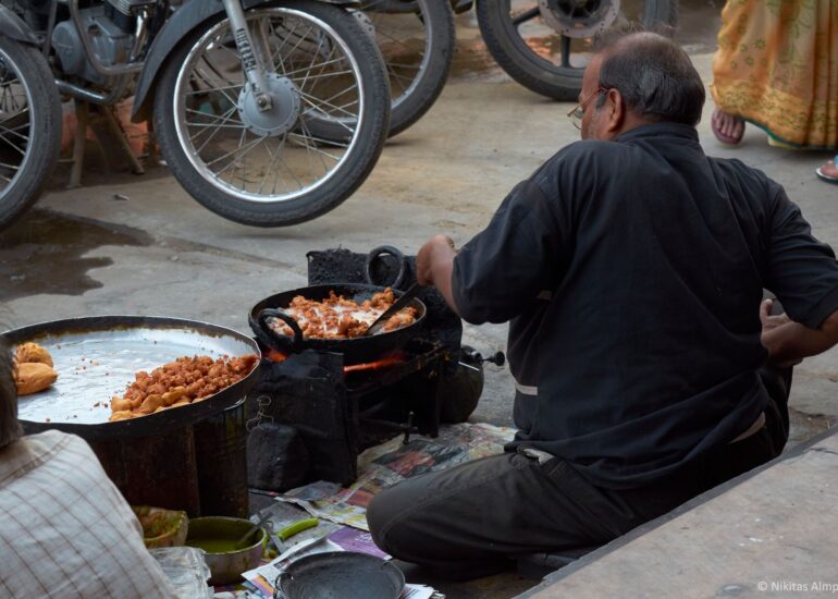 Pakoras in the making